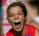 Ellie Blackburn of the Bulldogs celebrates a goal.