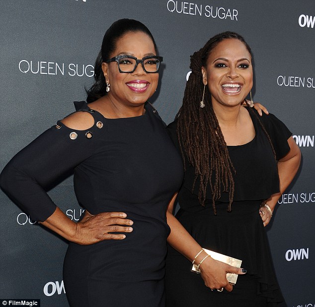 Beaming: Oprah stars as Mrs. Which in A Wrinkle In Time; Ava DuVernay is the director of the Disney big screen adaptation; seen in August 2016 in Burbank at the Queen Sugar premiere