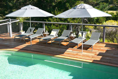 Resort style seating by the pool