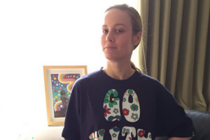 Brie Larson shows Donald Trump how she "dresses like a woman".