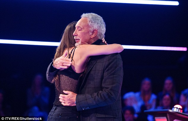 Mentor: Impressing judge Tom Jones, 76, the 20-year-old hopeful appeared to disappoint the legend upon mentioning her boyfriend was waiting backstage