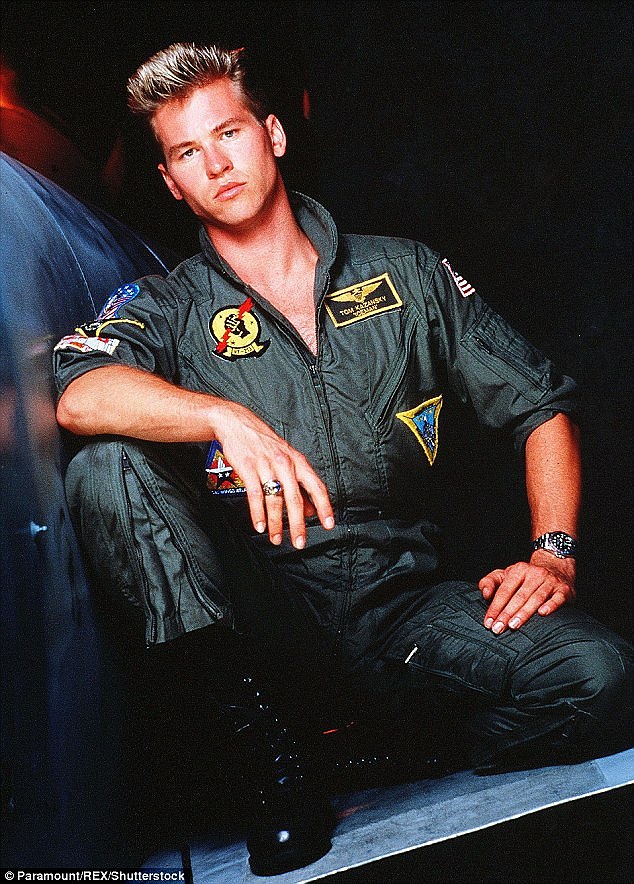 As he was: Val as Iceman in Top Gun in 1986