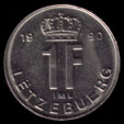 1 Luxembourgish franc 1990 coin reverse