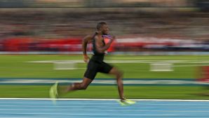 Bolt competes in the mixed 4x100 metre relay.