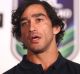 AUCKLAND, NEW ZEALAND - OCTOBER 05: Johnathan Thurston speaks to the media during the 2017 Auckland Nines Launch at Eden ...