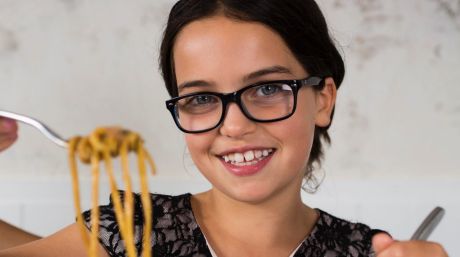 SYDNEY, AUSTRALIA - FEBRUARY 02: Subject: Lily Lipari (8 years old) eats a meal at Otto in Woolloomooloo. A new survey ...