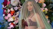 Beyonce shows off her baby bump in an Instagram post announcing her pregnancy.