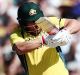 Aaron Finch of Australia bats during game three of the One Day International series between New Zealand and Australia