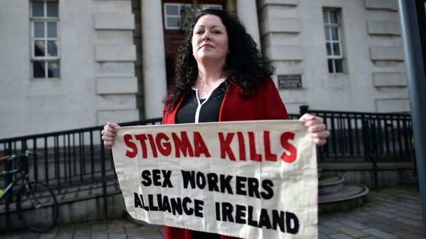 Laura Lee outside Belfast High Court in September.