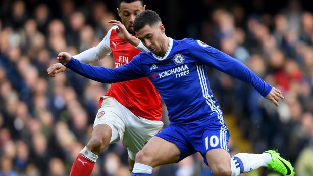 'Beautiful': Eden Hazard scored one of the goals of the season against Arsenal.