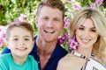 Bachelor Richie Strahan with Alex Nation and her son Elijah, 6, in an <i>OK! Magazine</i> photoshoot.