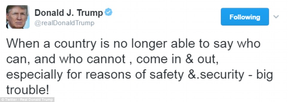 His post followed on from a tirade of tweets he posted Saturday morning, warning that re-opening borders to the countries could have severe consequences 