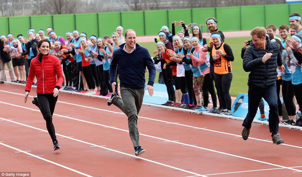 Prince Harry came in first place beating his brother and his sister-in-law at the event on Sunday afternoon 