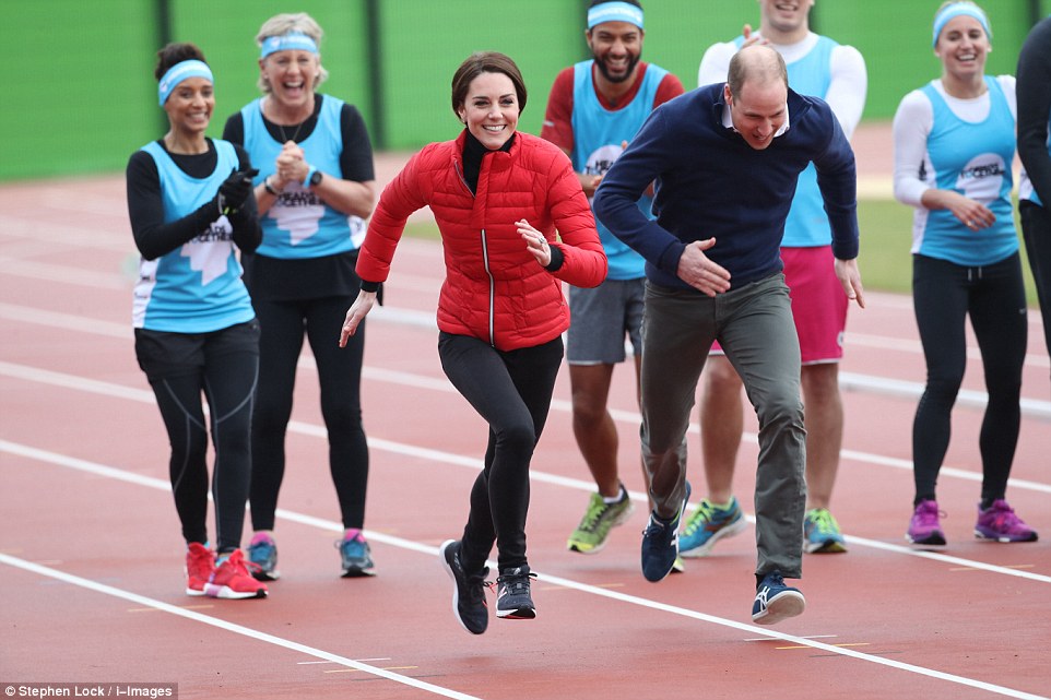 Head start: As the race began it looked as though the Duchess may actually take the lead 