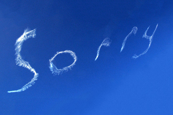 sorry sky writing