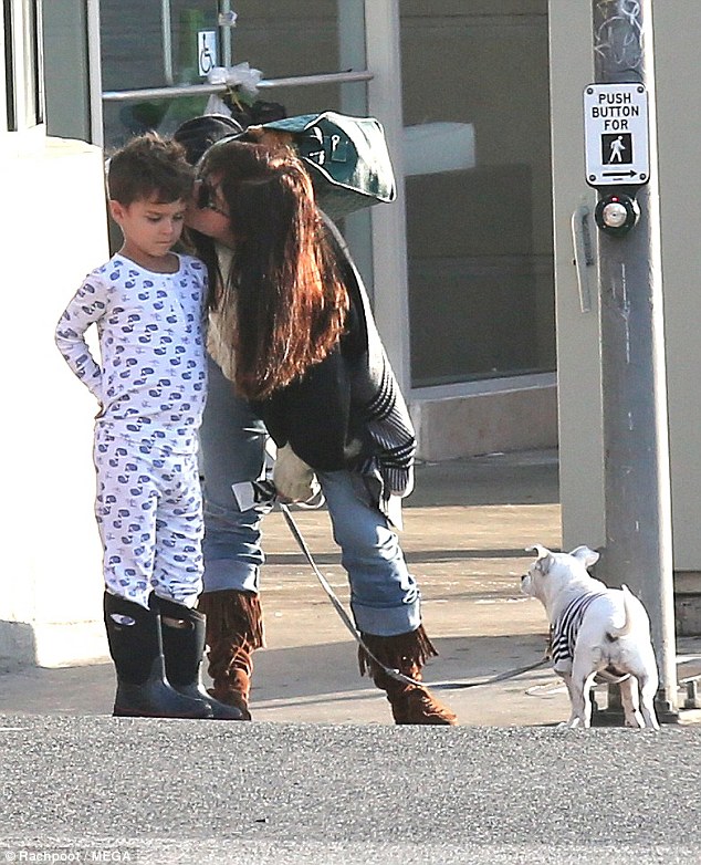 Come here you! Selma Blair looked as though she was on the road to recovery on Saturday as she enjoyed a day out with her beloved son Arthur, during a morning stroll and dog walk to their local coffee shop