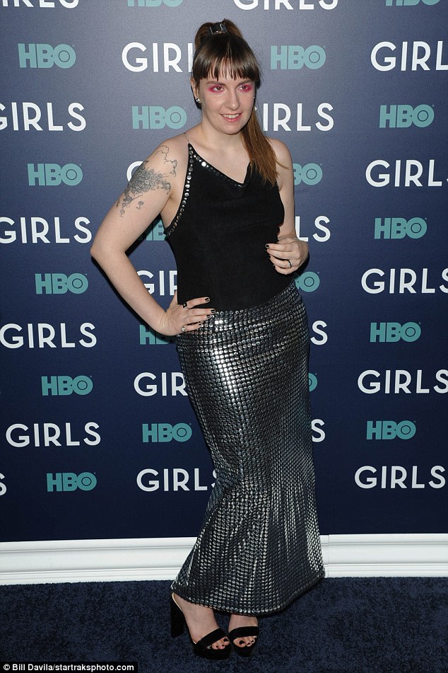 Mermaid style: Dunham's skirt flared out slightly at the knee