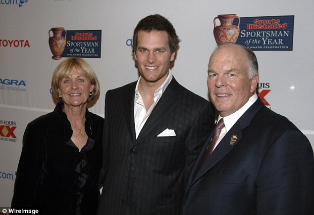 Brady's mother, Galynn (left) , has reportedly been sick for the last eighteen months, and it was feared she might not be well enough to attend the game