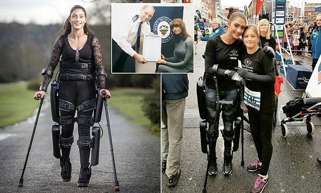 Mum's real life Robocop: Paralysed policewoman walks again