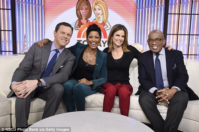 Changes: Geist announced he was leaving in August and Morales moved to Los Angeles to host Access Hollywood, while Billy Bush came on to join Roker and Hall (l to r: Geist, Hall, Morales and Roker in early 2016)