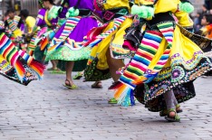 Peruvian dancers at the parade in Cusco.