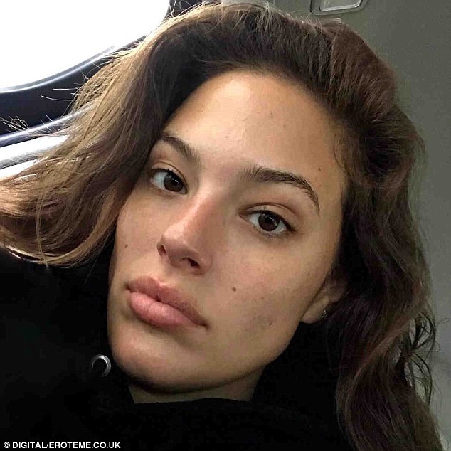 Real beauty: Ashley Graham has shared a stunning make-up free selfie, showing off her natural good looks