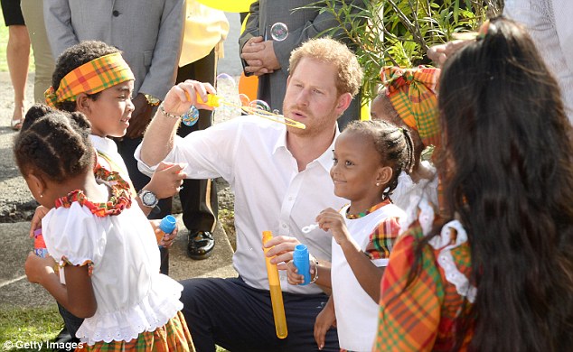 Both Prince Harry (pictured here during his official visit to the Caribbean last November) and Miss Markle are dedicated to charitable causes