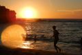 Swimmers hit Coogee Beach just after 6am, when the temperature was already 27 degrees.
