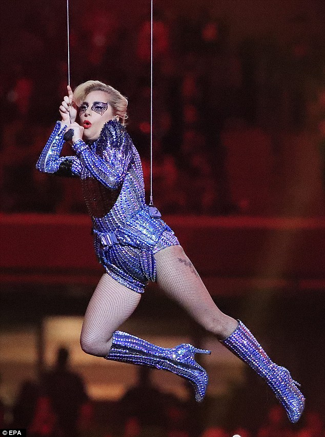 What a show: Lady Gaga received rave reviews for her Super Bowl LI halftime performance but that didn't stop hilarious memes from being posted on Sunday
