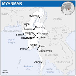 Location of Myanmar