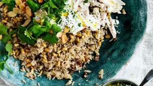 Fragrant poached chicken with rice.