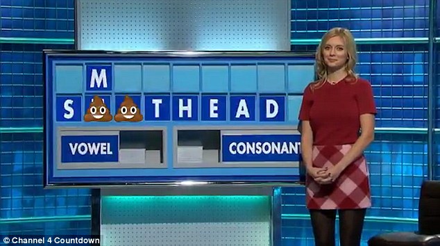 Countdown viewers were left blushing when Dictionary Corner whizz Susie Dent found a very rude eight-letter word among the jumble of letters, yesterday