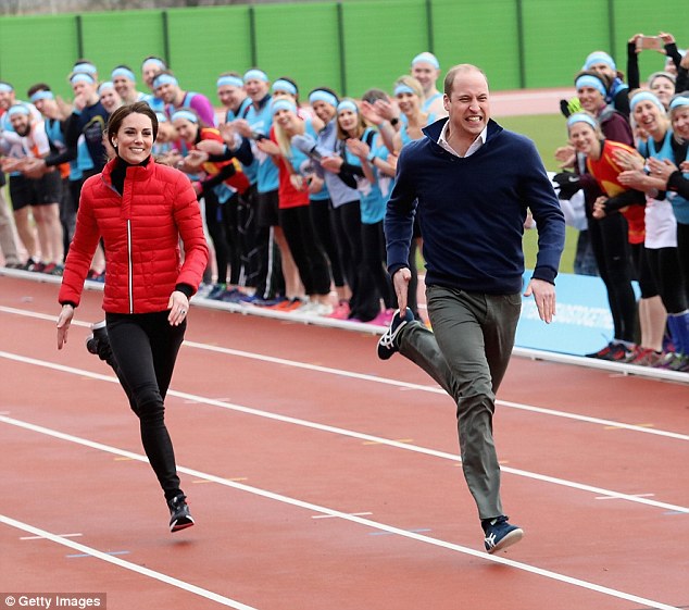 Yesterday the couple donned their trainers as they joined a session for marathon runners