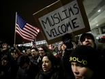 US President Trump's immigration ban has sparked mass protests, such as this rally at Chicago O'Hare International Airport on January 28, 2017 ©Joshua LOTT (AFP)