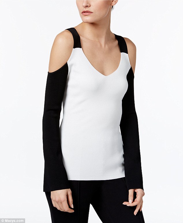 Colorblocked Cold-Shoulder Sweater by YYigal, A Macy's Exclusive, $89; macys.com