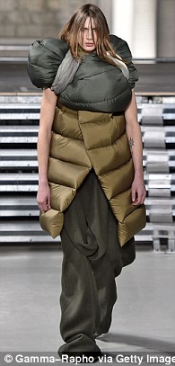 Sleeping bag chic: Rick Owens gave their clothing the puffer jacket treatment