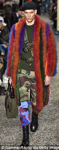 Colorful furs: Moschino was on board with the trend