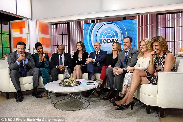 Disruption to the Today family: Carson Daly,Tamron Hall, Al Roker, Savannah Guthrie, Matt Lauer, Natalie Morales, Willie Geist, Kathie Lee Gifford and Hoda Kotb appear on NBC News' Today show