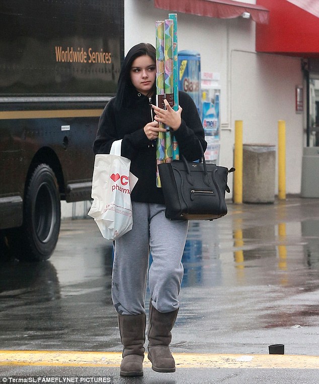 Wrapped up! The 19-year-old actress stepped out to pick up some gift paper at a local CVS pharmacy