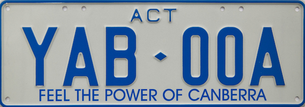 number plate, power of canberra