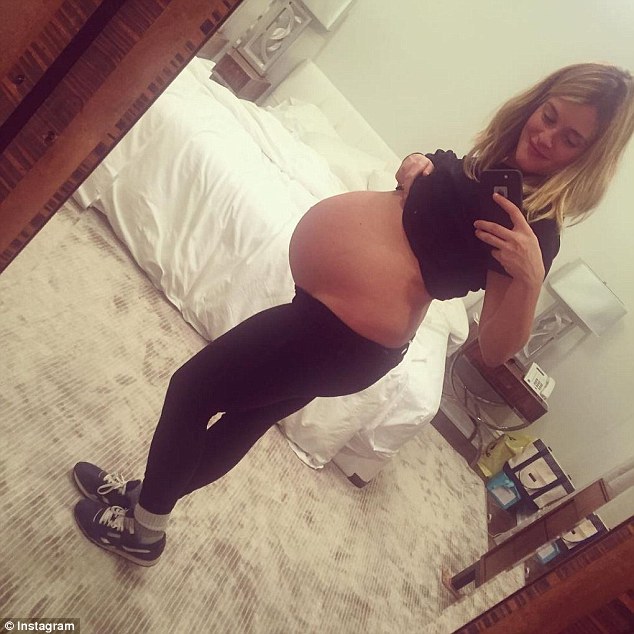 Self-love: Daphne shared this photo of herself 40 pregnant with John John. She gave birth to her son on October 21, 2015