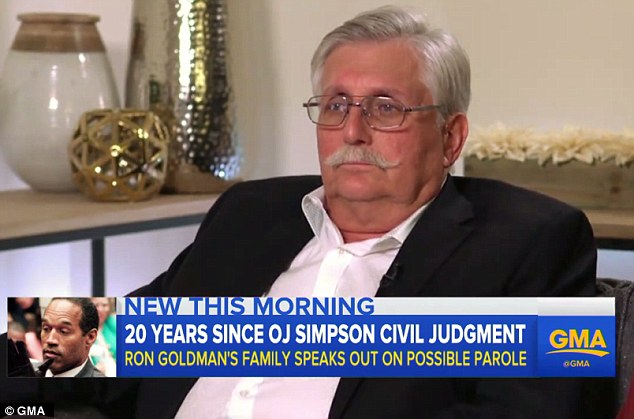 Fred Goldman (pictured), Ron Goldman's father, said on Good Morning America Friday that winning a civil case against O.J. Simpson 20 years ago had left his family feeling 'very empty'