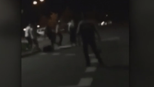 Phone footage of the carpark brawl.