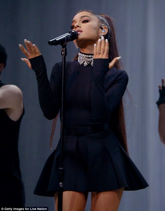 Belting beauty: The Side To Side singer poured her heart out on stage in front of the packed arena