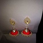 Orange Pearl Fashion Jhumki Earring