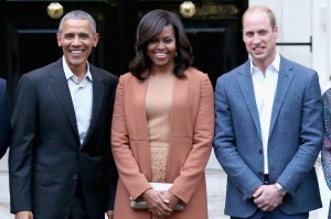 LONDON, ENGLAND - APRIL 22:  US President Barack Obama, First Lady Michelle Obama and  Prince William, Duke of Cambridge ...