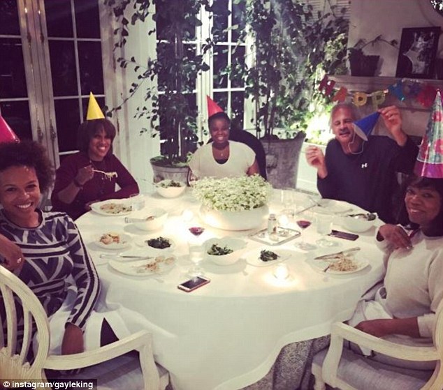 Happy birthday: Oprah Winfrey turned 63 last weekend and celebrated with friends (l to r: Kirby, Gayle King, friend, Stedman and Oprah) 