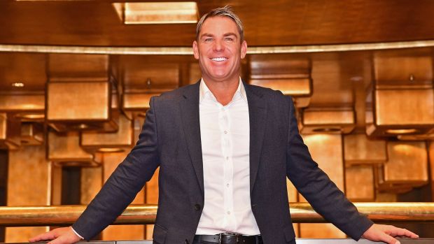 Golden boy: Shane Warne at the announcement of his Warney Uncut national tour.