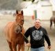 Trainer Paul Beshara with his much-loved champion Happy Trails. 