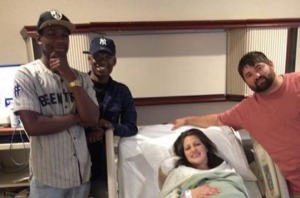 Dennis and Deorock Williams with the happy new parents. 